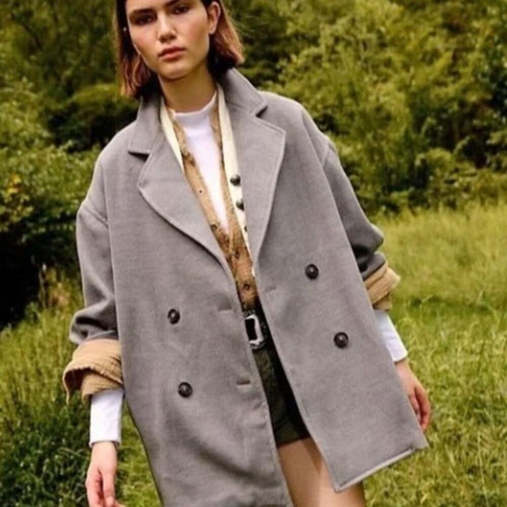 038 NWOT Free People Hannah Oversized Blazer Jacket | Color Grey | Size M